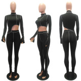 EVE Casual Fitness Long Sleeve Slim Two Piece Pants Set MAE-2053