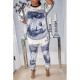 EVE Plus Size Dollar Print Half Sleeve 2 Piece Pants Set CHY-1244