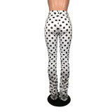 Casual Polka Dot Print Long Stacked Pants BS-1218