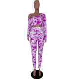 EVE Tie Dye Long Sleee Stacked Pants 2 Piece Sets ARM-8210