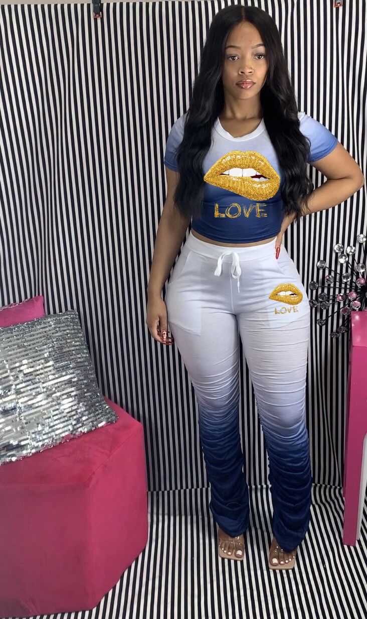 plus size stacked pants