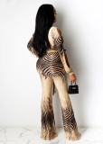 EVE Sexy Deep V Long Sleeve Wide Leg Jumpsuits With Mask YM-9230