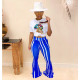 EVE Casual Lip Print T-shirt Flared Pants Suit YIY-5204