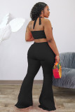 EVE Sexy Halter Backless Tops Flare Pants 2 Piece Sets HM-6338