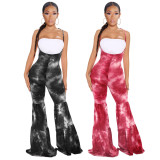 EVE Trendy Tie Dye Strappy Flared Jumpsuits ASL-6295