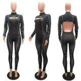 EVE Sexy Backless Long Sleeve Skinny Jumpsuits MAE-2059