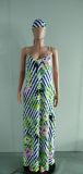 Floral Print Maxi Slip Dress With Headscarf NK-8567