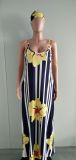 Floral Print Maxi Slip Dress With Headscarf NK-8567