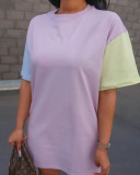 EVE Casual Loose Short Sleeve T Shirt Dress JCF-7007