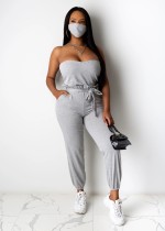 Solid Strapless Sexy Tube Jumpsuits Without Mask WUM-891