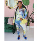 EVE Tie Dye Hooded Long Sleeve 2 Piece Pants Set SMR-9724