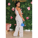 EVE Sexy Polka Dot Open Back Slip Jumpsuits BS-1230