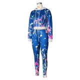 EVE Casual Tie Dye Print Hooded Long Sleeves 2 Piece Sets ZSD-0315