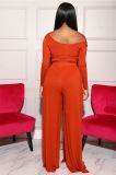 EVE Plus Size Solid Long Sleeves Two Piece Pants Set SFY-160