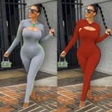 EVE Sleeveless Jumpsuits+Hooded Crop Top 2 Piece Sets GLF-8028
