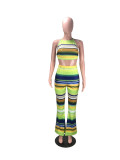 EVE Sexy Striped Cami Top And Pants Two Piece Sets DMF-8063