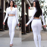 EVE Sexy Letters Long Sleeve Two Piece Pants Set AL-209