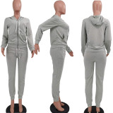 EVE Casual Hoodies Pants Sports Two Piece Suit TK-6119