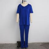 EVE Solid T Shirt And Pants Two Piece Sets SMR-9690