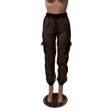 EVE Sexy Casual Mesh Cargo Pants BN-9253