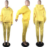 EVE Solid Casual Hoodies Two Piece Pants Set MIL-171