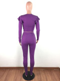 EVE Fashion Ruffled Long Sleeve Two Piece Set LX-6876