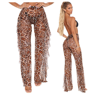 EVE Sexy Mesh See Through Printed Ruffled Pants SMR-9763-1