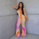 EVE Sexy Tie Dye Print Halter Backless Jumpsuits RUF-0698