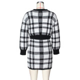 EVE Plaid Sweater Tops+Bodycon Skirt Two Piece Sets ZSD-078