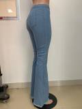 EVE Denim Mid Waist Skinny Flared Jeans LSD-8790