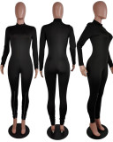EVE Sexy Long Sleeve Zipper Skinny Jumpsuits ABF-6618