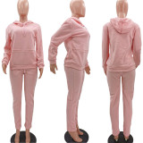 EVE Casual Solid Hoodies Two Piece Pants Set TK-6126