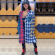 EVE Casual Colorful Plaid Lapel Full Sleeve Long Coat KSN-8042