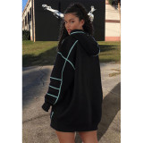 EVE Casual Loose Printed Hoodies Dress AWF-5816