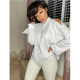 EVE Solid Off Shoulder Long Sleeve O Neck Sweatshirt AWF-5813