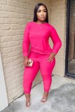 EVE Casual Solid Color Long Sleeve Pants Two Piece Set XYF-9061