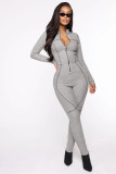 EVE Sexy Long Sleeve Zipper Jumpsuit JCF-7036