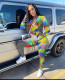 EVE Map Printed Casual Sports Long Sleeve Pants Suit SHA-6201