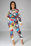 EVE Casual Printed Long Sleeve Two Piece Pants Set SFY-191