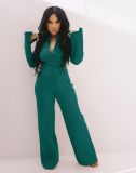 EVE Solid Rib Long Sleeve Two Piece Pants Set MYF-171