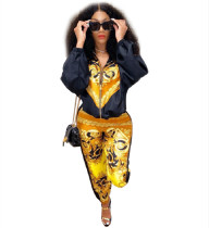 Fashion Long Sleeve Trousers Printed Two Piece Set SZF-6021