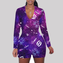 EVE Zodiac Print Long Sleeve Rompers SHD-9450