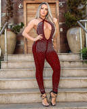 EVE Sexy Hot Drilling Halter Backless Jumpsuits LX-9101