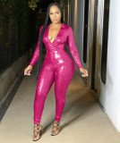 EVE Sexy V Neck Long Sleeve One Piece Jumpsuit FENF-030