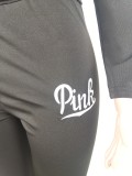 EVE Pink Letter Embroidery Zipper Long Sleeve 2 Piece Sets BLI-2186