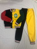 Plus Size Casual Patchwork Jacket Pants 2 Piece Sets DAI-8289