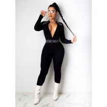 EVE Casual Zipper Ribbon Long Sleeve Jumpsuits CHY-1286