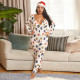 EVE Plus Size 5XL White Tight Sexy Printed Christmas Jumpsuit OSIF-20884-1