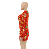 EVE Printed Tight Sexy Christmas Rompers OSIF-20880