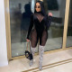 EVE Sexy Mesh Patchwork Long Sleeve Jumpsuit FNN-8555